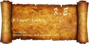 Kluger Endre névjegykártya